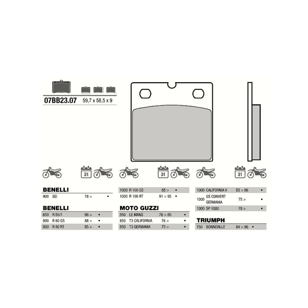 PASTICCHE FRENO BREMBO 07BB2307