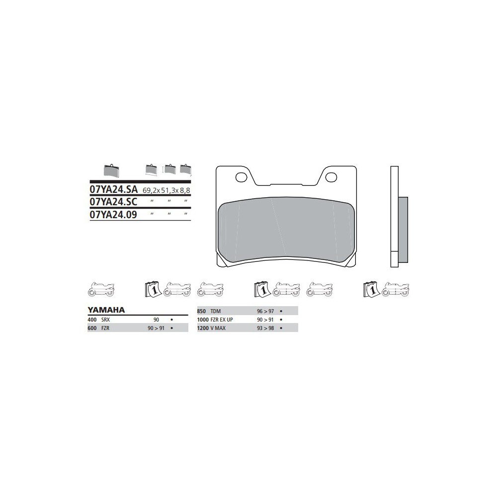 PASTIGLIE BREMBO BLU 07YA2409